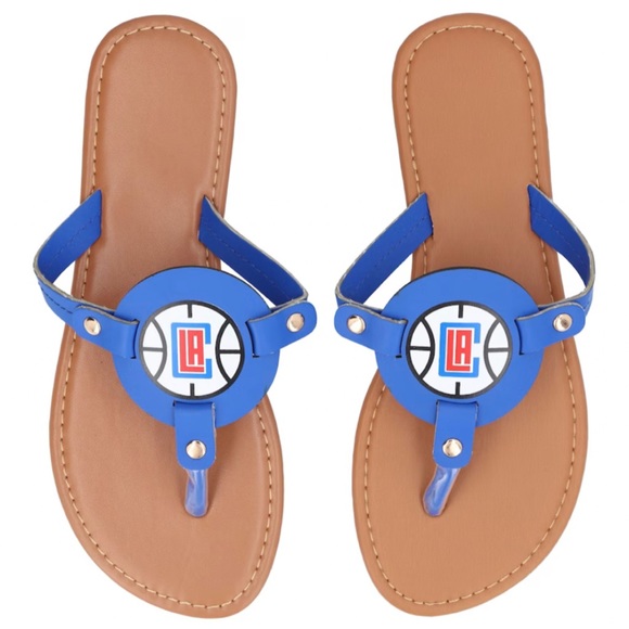 LA Clippers Women's Die-Cut Logo Flip Flops - Picture 1 of 8